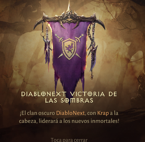 DiabloNext's tweet photo. Otra gran victoria del clan en @DiabloImmortal! @Krapete se alza con la corona de rey inmortal https://t.co/Br9atqk6k5
