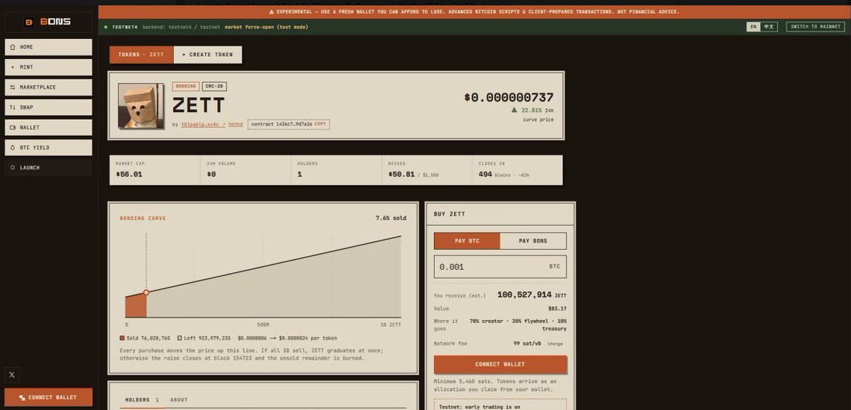 BONSonBTC's tweet photo. Launchpad update 🟧

On top of all the platform upgrades, the team's been deep in testing for an imminent launch. Sneak peek below. (All tickers are placeholders!)

Same as the $BONS mint, the launchpad drops stealth. We also made a small tweak to the tokenomics. Buyers can pay in BTC or $BONS:

Paid in BTC:
→ 70% to the creator
→ 20% to the $BONS flywheel
→ 10% to the treasury
Paid in $BONS:
→ 55% burned 🔥
→ 30% to the creator
→ 15% to the treasury

Want to launch? You'll burn $20 in $BONS to do it. Keeps the spam out, pushes quality up, and feeds the flywheel. We want real projects, not a flood of junk.

And here's the fun part 👀 All treasury funds from the first 5 graduated tokens go toward bootstrapping $BONS liquidity once the swap is live.

Yes, LP. On Bitcoin L1.

Get your BTC and $BONS ready. The next few days are going to be explosive for CRC-20.