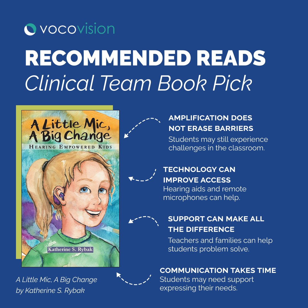 VocoVision's tweet photo. 📚 Clinical Team Book Pick: A Little Mic, A Big Change by Katherine S. Rybak

A relatable story highlighting communication challenges, technology and the support that can help students who are deaf or hard of hearing navigate school.

#VocoVision #DeafEducation #HearingLoss https://t.co/rcdTzLiXBX