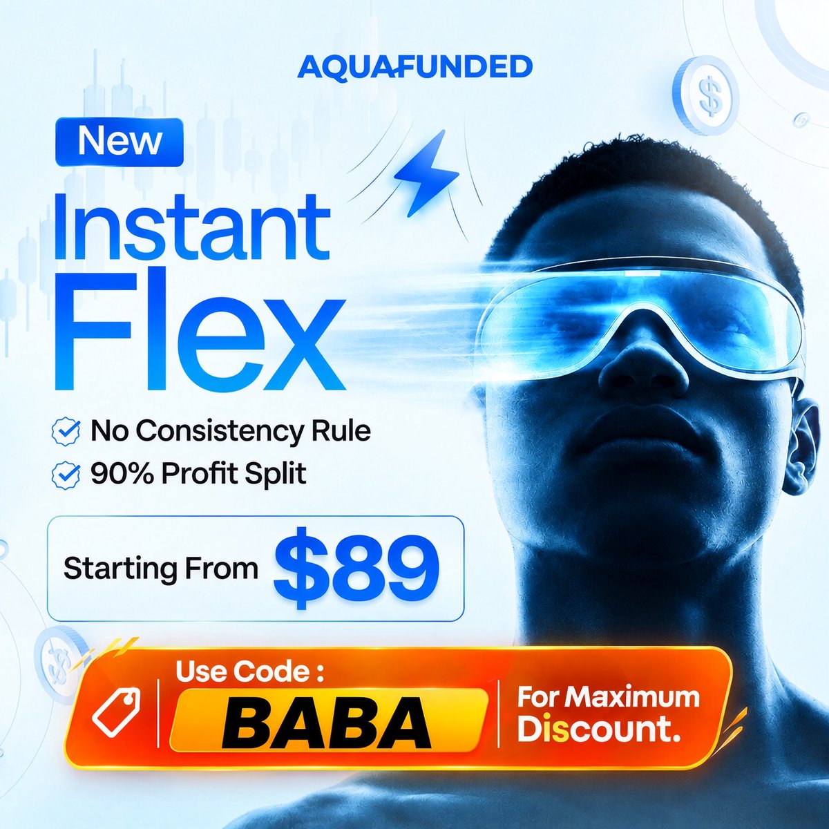Dan_BabaFX's tweet photo. 🚨 NEW INSTANT FLEX FROM @AQUAFUNDED!

Looking for more flexibility in your trading account? 👀

🔥 Instant Flex is now available with:

✅ No Consistency Rule
💰 90% Profit Split
⚡ Instant Funding
💵 Starting from just $89

Get started and maximize your savings with my exclusive code:

🎯 USE CODE: ( BABA ) For Maximum Discount

Don't miss out https://t.co/6MR8RrOPaF

Trade smarter. Trade with flexibility. 🚀

#AquaFunded #InstantFlex #PropFirm #Trading #Forex #PFAUDIT