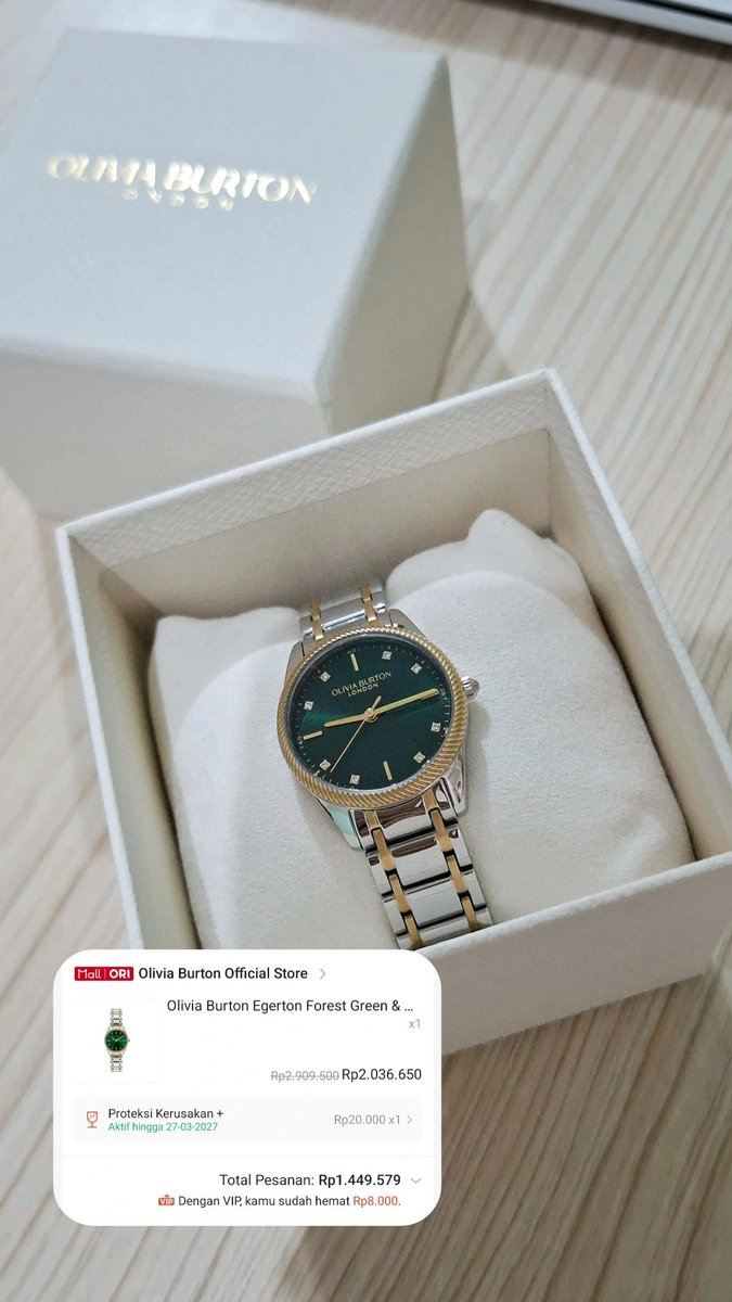zer00notice's tweet photo. WTS Olivia Burton Watch 💚
✨ Emerald green dial
✨ Diameter 28mm
✨ Baru dipakai 1x, kondisi fisik MULUS!
✨ Box & Garansi lengkap
📍 COD only : Surabaya & sekitarnya
💌 Minat? Nego? Tanya"? Langsung DM ya! #surabaya #sidoarjo #gresik #wts #oliviaburton #jamtangan #cewe #ori https://t.co/zoppUW7puq