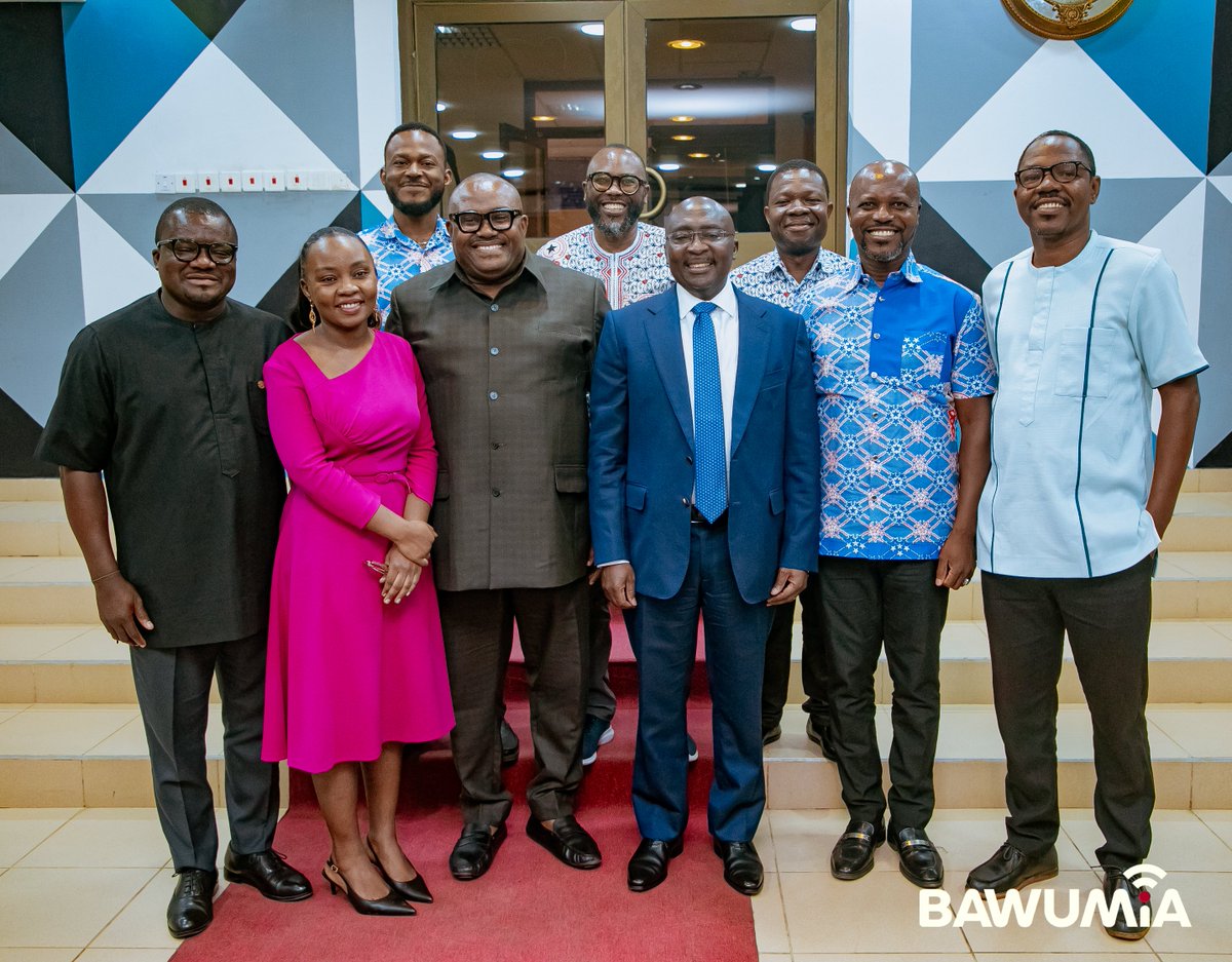 MBawumia's tweet photo. Today I had the honour of meeting with the National Executive Committee of the Ghana Medical Association (GMA) at the GMA house, Korle Bu Teaching Hospital. The meeting was part of my ongoing process of consultation with key stakeholders and identifiable groups in the country.

The president of the GMA, Professor (Dr.) Ernest Yorke and his colleagues offered many insights into the challenges faced by medical doctors in Ghana, including health workforce retention, remuneration, inequitable distribution of medical doctors, infrastructure, emergency preparedness, conditions of service, deprived area allowance, the role of the private sector, the requirement of the Medical and Dental Council for doctors to write licensing exams, etc. 

Following our discussions, I am convinced that a paradigm shift is needed in our health care policies. Some brilliant ideas were put on the table, and I am very encouraged that when implemented they will be transformational for the welfare of doctors and the health sector as a whole.

Healthcare delivery is a collaborative mission. I extend my sincere gratitude to the President, the executive leadership, and members of the GMA for their invaluable insights, candor, and unwavering dedication to the well-being of the Ghanaian people. 

Together, we will continue to build a robust, resilient, and patient-centered healthcare system that leaves no community behind.