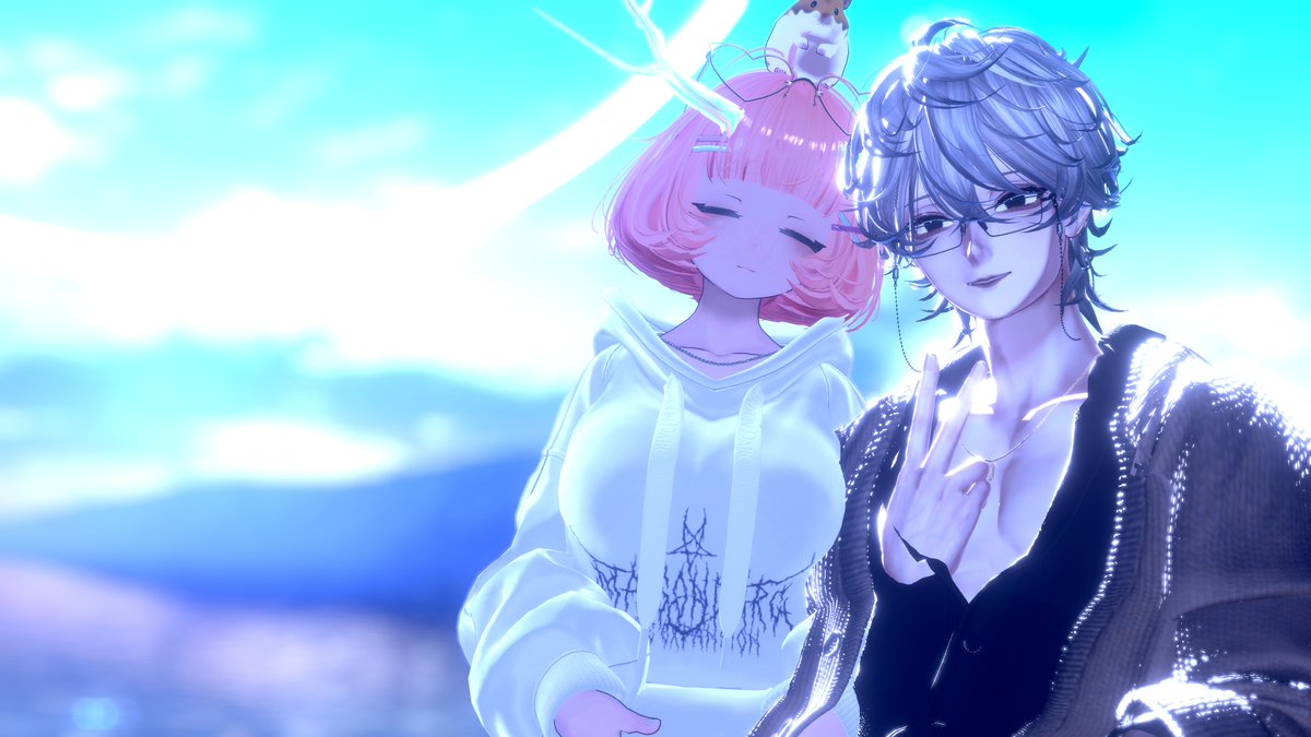 VRChat_Mienishi's tweet photo. 寝る前にツーショット撮ったので載せておやすみなさい https://t.co/eFPaqCBqEp