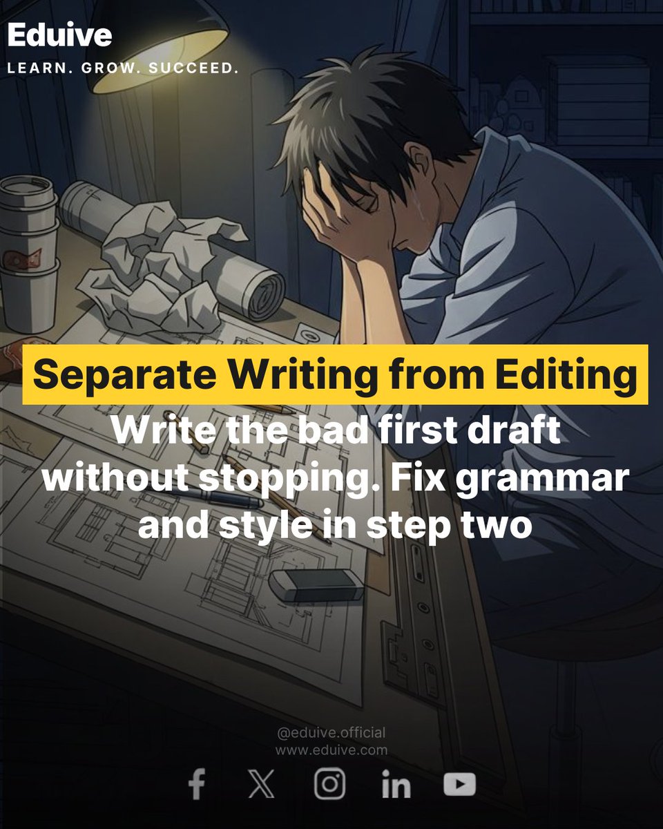 Eduive_Official's tweet photo. Assignment &amp; Essay Hacks: Write Better Papers in Less Time.
Struggling to finish your essays and assignments without getting overwhelmed?
#EssayHacks #WritingTips #StudentLife https://t.co/DEjnnWm3Hc