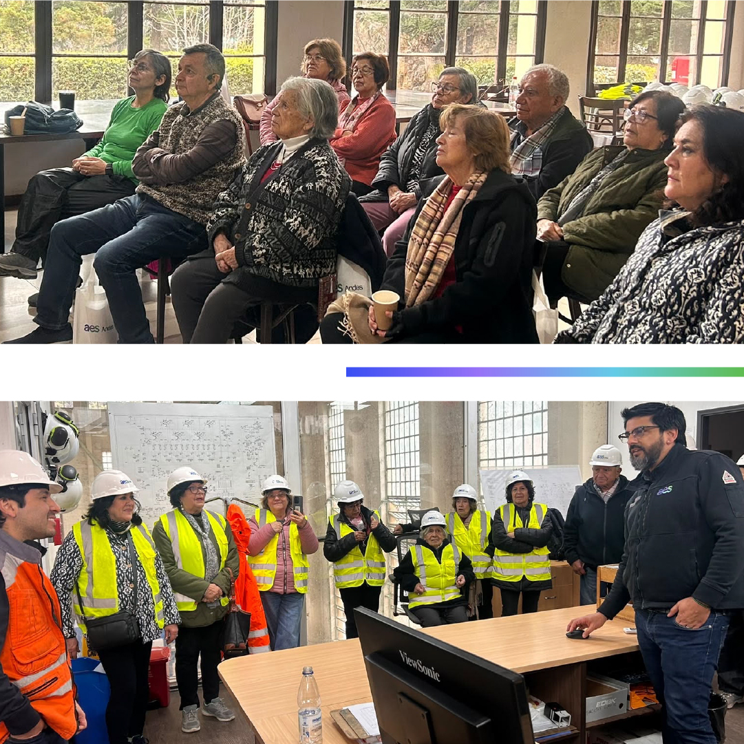 AES_Chile's tweet photo. Fortalecer el vínculo con las comunidades e impulsar la educación ambiental es clave en nuestro día a día. 🤝

En San José de Maipo recibimos a 11 integrantes del club Manzano Otoñal en la Central Queltehues. Con el Programa Puertas Abiertas, compartimos información sobre generación renovable y el valor patrimonial de la instalación.
