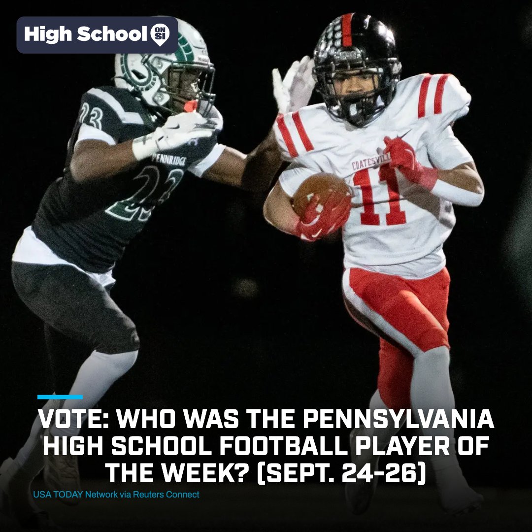 PennHSSI's tweet photo. Vote for one of these great performances for Pennsylvania High School Football Player of the Week. Story linked in the comments below. ⬇️ https://t.co/BaEsaDW7Xg