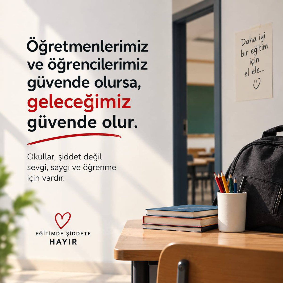 AGSkontenjan's tweet photo. Öğretmen, öğrenci güvenliği her şeyden önce gelir. Önce güvenlik, sonra eğitim! 
#OkulGüvenYeridir https://t.co/EqSAj2PcAt