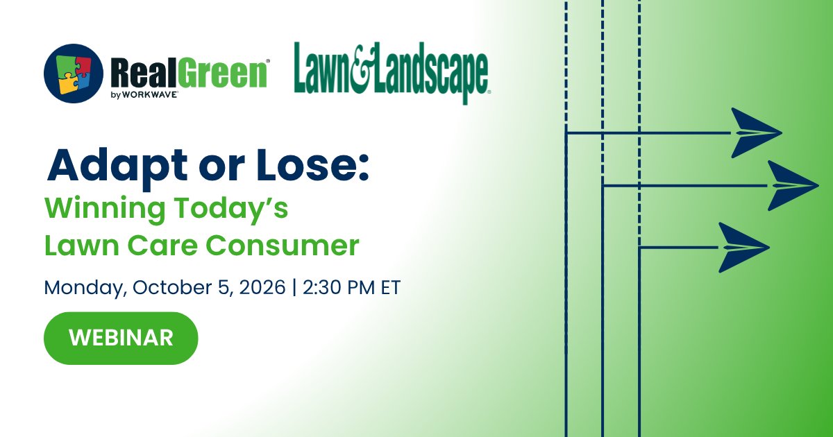 RealGreenSys's tweet photo. Today’s customers want fast answers, instant quotes and an easy way to buy.

Join Wendy Buck and Melvin Irizarry for an interactive #webinar with @lawnlandscape on capturing more leads and turning online interest into signed contracts.

🎟️ Register now: https://t.co/vZy01BuLoQ https://t.co/oYc8TdQl2z