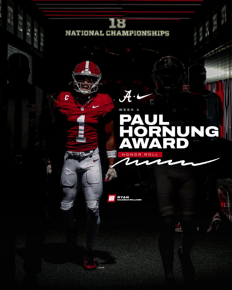 AlabamaFTBL's tweet photo. Hornung Honor Roll ✊
@Ryanwms1 https://t.co/cn4uF6KvRS