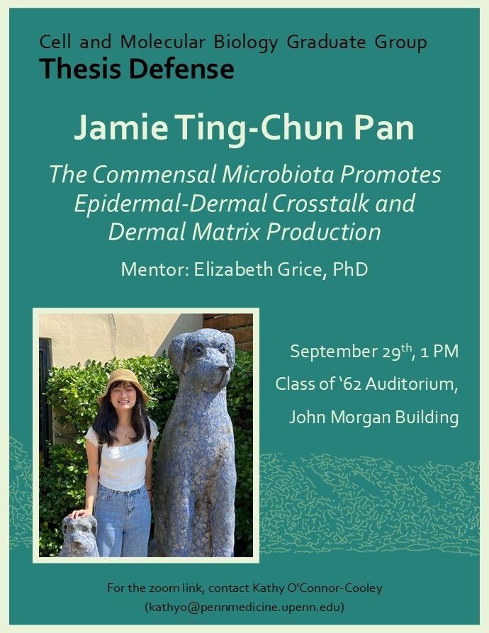 CAMBUpenn's tweet photo. Jamie Ting-Chun Pan in the Grice lab defends her thesis tomorrow! https://t.co/aGK0IZDoiG
