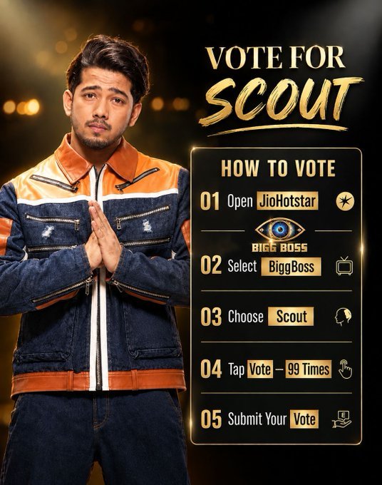 me_madmaxxxxx's tweet photo. Guys, the voting lines are officially open!

please vote for Scout!!

Let's show some support and get him as many votes as possible.

Every vote counts, so don't forget to vote for SCOUT!

#ScoutOP #ScoutArmy #BB20 #BiggBoss20 https://t.co/hfmXz6kJeY