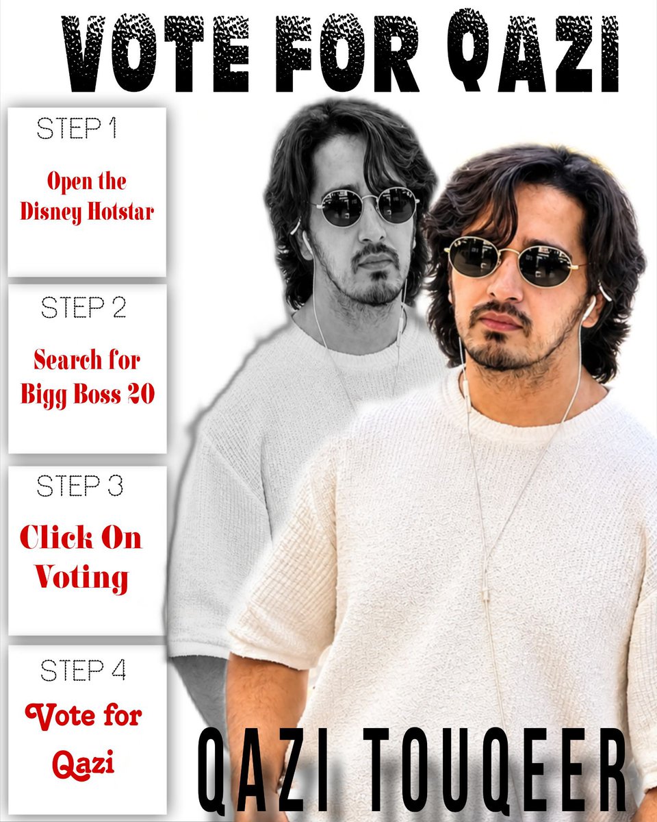 qaziofficialfc's tweet photo. 🔥 VOTE FOR QAZI — CLEAR VOTING WINDOWS 🔥

🗓️ Monday: 10 PM → 12 AM
🗓️ Tuesday: 12 AM → 12 AM
🗓️ Wednesday: 12 AM → 12 AM
🗓️ Thursday: 12 AM → 12 AM
🗓️ Friday: 12 AM → 10 AM

💯 99 votes per JioHotstar account each day
🔥 Total: 495 votes across 5 days

❤️ Use every vote. VOTE FOR QAZI!

#BiggBoss20 #QaziTouqeer #BB20