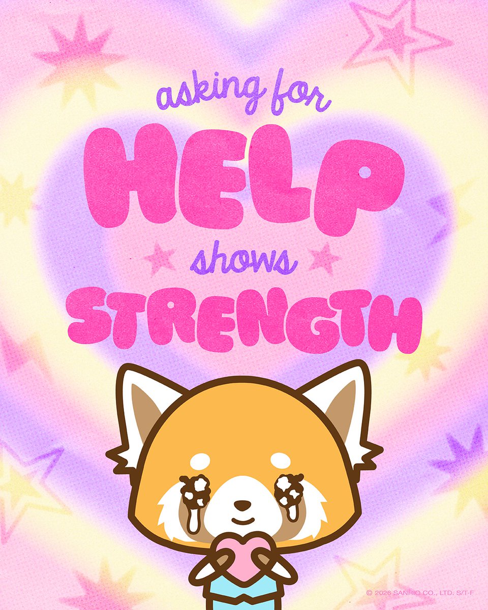 aggretsuko's tweet photo. Asking for help is its own kind of courage 💗 #mondaymotivation https://t.co/NmgyPIrtPr