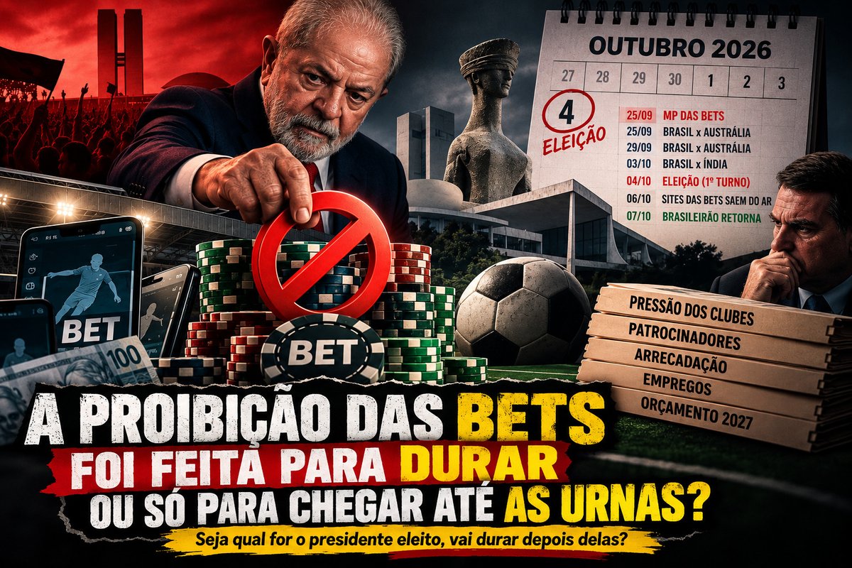 nopontodofato's tweet photo. A PROIBIÇÃO DAS BETS FOI FEITA PARA DURAR OU SÓ PARA CHEGAR ATÉ AS URNAS?
Seja qual for o presidente eleito, vai durar depois delas?

UMA URGÊNCIA QUE ESPEROU A ELEIÇÃO
Existe uma contradição que precisa ser explicada. O governo Lula regulamentou o mercado. Criou regras. Estabeleceu fiscalização. Cobrou R$ 30 milhões por autorização e concedeu às empresas habilitadas o direito de operar por cinco anos. Foram concedidas 85 outorgas, que renderam R$ 2,55 bilhões. Agora, o mesmo Estado que recebeu o dinheiro extingue as autorizações e determina na própria MP que não devolverá, total ou parcialmente, os valores pagos pelas empresas. Não apenas isso. A MP estabelece que as empresas também não terão direito a indenização pelos investimentos realizados ou pela interrupção da atividade.

Era difícil imaginar que uma decisão dessa dimensão não terminaria no Judiciário. E terminou. Hoje, segunda-feira, dia 28 de setembro, primeiro dia útil depois da publicação da MP, entidades representativas das empresas já haviam recorrido ao Supremo Tribunal Federal pedindo a suspensão da medida. Apenas três dias depois de Lula apertar o botão da proibição, outro botão — o da possível suspensão judicial — já estava apertado.

Coincidência? Pode ser. Mas as coincidências ainda não terminaram.

Leia na íntegra, link no perfil