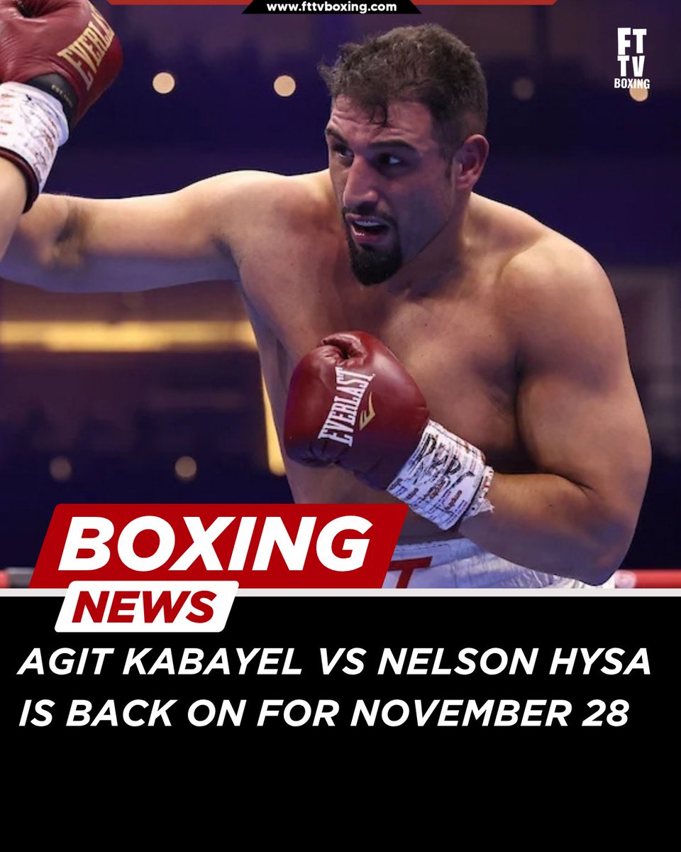 FTTVBoxing's tweet photo. Agit Kabayel vs Nelson Hysa is back on!

The WBC heavyweight title fight is set for November 28 in Düsseldorf after negotiations were revived. Hysa gets his shot at Kabayel’s title after all.

#Boxing #HeavyweightBoxing https://t.co/3ioKESmNri