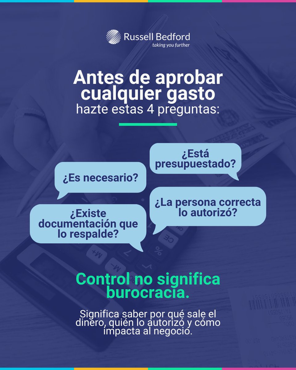 RB_Ags_'s tweet photo. 💳 Una política clara de gastos también ayuda a evitar decisiones inconsistentes entre áreas.

Cuando existen criterios previamente definidos, las autorizaciones dejan de depender únicamente de percepciones individuales y se vuelven más fáciles de revisar. https://t.co/me9ZiWrJ7g