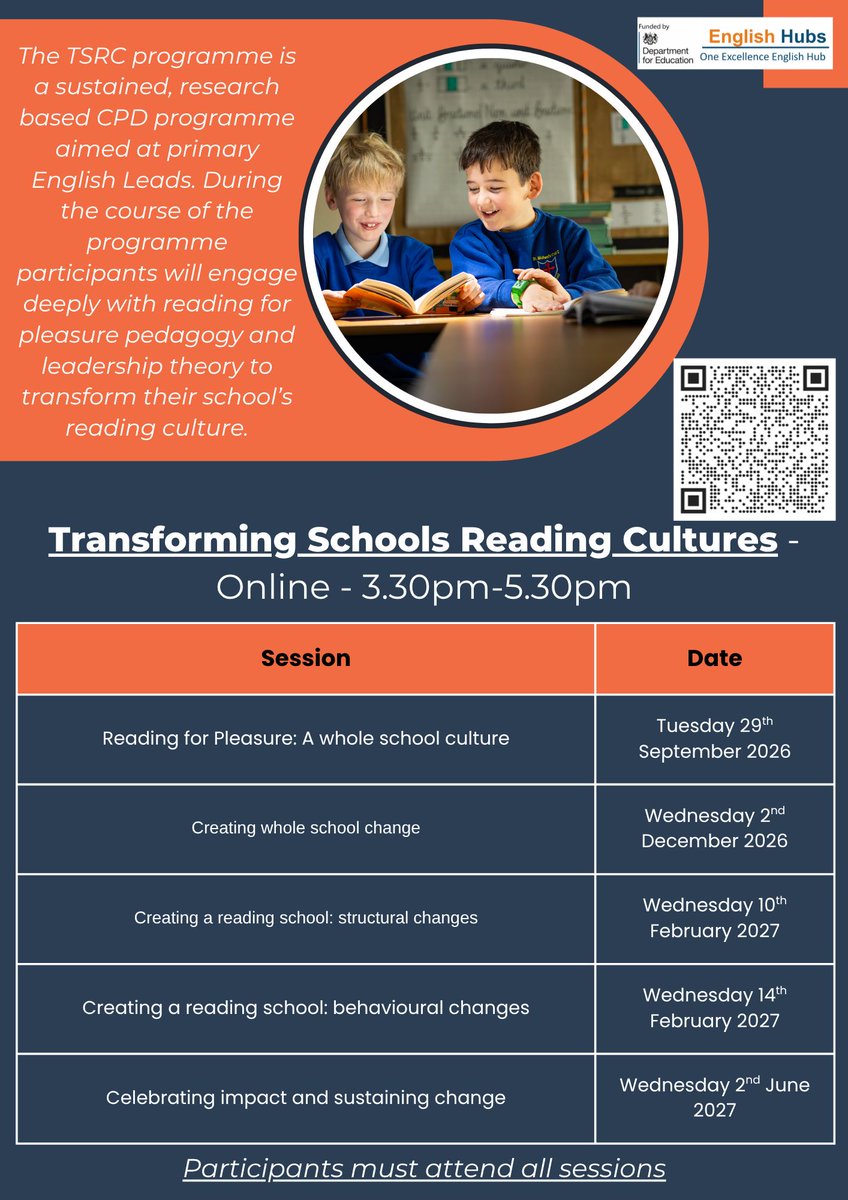 OneExcellenceEH's tweet photo. Transform Your School's Reading Culture: Get Ready for the National Year of Reading 2026 with Practical Free CPD and Inspiration.

To book please follow the links below:

online - https://t.co/wfMr5VTZDT 

face to face - https://t.co/DYLIZXEKE4 https://t.co/QaGSdipIb7