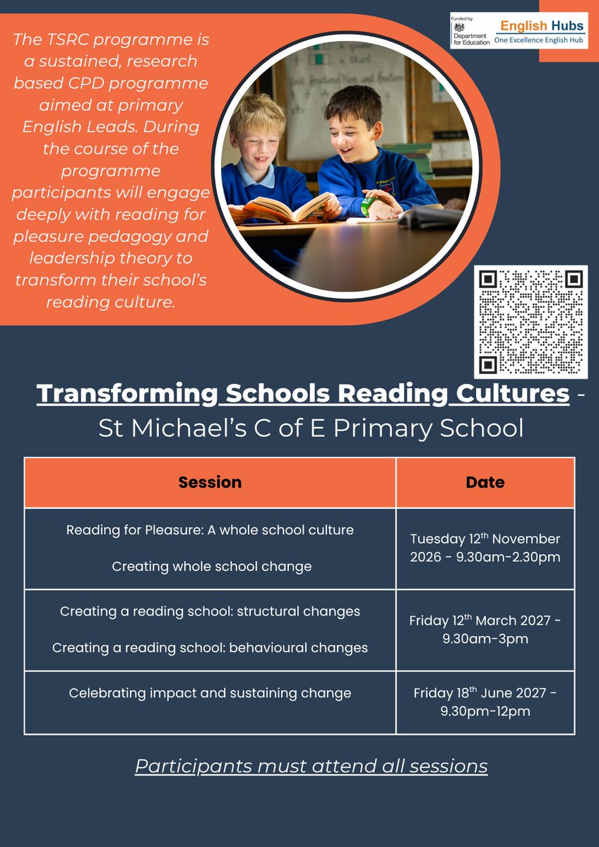 OneExcellenceEH's tweet photo. Transform Your School's Reading Culture: Get Ready for the National Year of Reading 2026 with Practical Free CPD and Inspiration.

To book please follow the links below:

online - https://t.co/wfMr5VTZDT 

face to face - https://t.co/DYLIZXEKE4 https://t.co/QaGSdipIb7