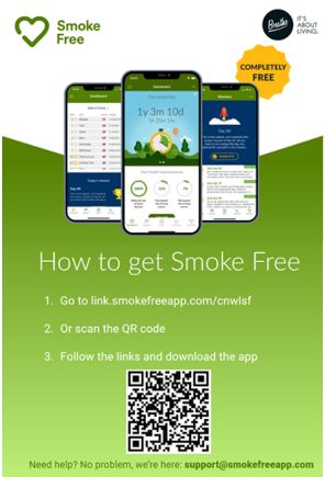 Breathe_Service's tweet photo. Download the free Smoke Free App 
this Stoptober to help you quit smoking and start breathing easier.
6 months free access to the app’s premium features for Londoners. 24/7 advisor support through the app plus 12-weeks’s supply of your chosen vape or nicotine replacement product. https://t.co/bsSuZqeWQA