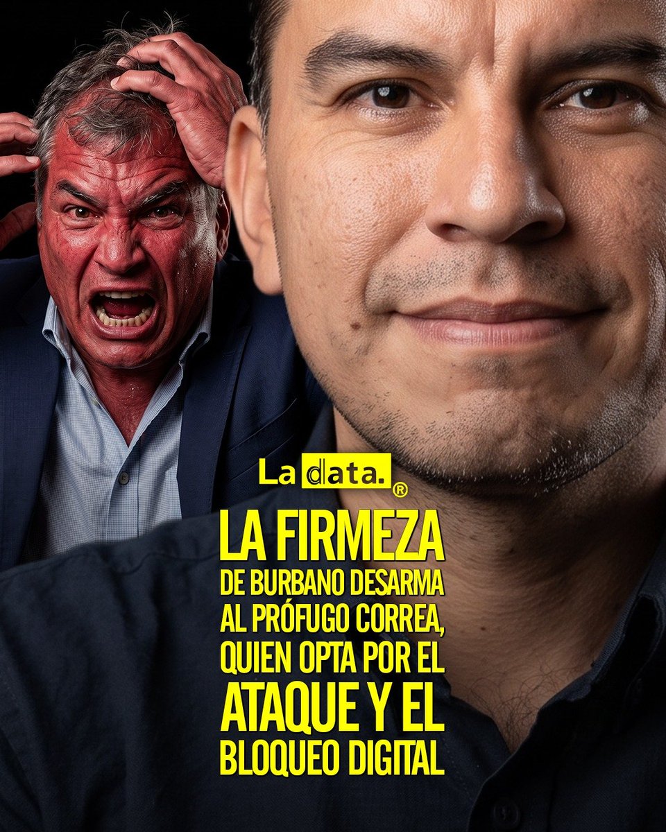 ladataec's tweet photo. #Tendencia La firmeza de Burbano desarma al prófugo Correa, quien opta por el ataque y el bloqueo digital 

Harold Burbano increpó frontalmente al hoy prófugo de la justicia Rafael Correa, recordándole con ironía que, si bien es mundialmente famoso, su notoriedad se debe a su condición de prófugo de la justicia y a actos de corrupción en lugar de al trabajo honesto. 

Ante la lapidaria crítica que también cuestionaba el legado del correísmo, la respuesta de Correa no se hizo esperar con descalificaciones, culminando curiosamente en un bloqueo digital en X, que Burbano catalogó como un claro reflejo de cobardía ante la crudeza de sus verdades.  

@ladataec 👈

#ladata #TendenciaPolítica #HaroldBurbano #RafaelCorrea