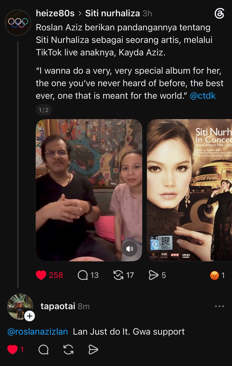 heizetatler's tweet photo. Bila pereka kulit album tersohor Tapa Otai mencemar duli sambil tag sahabatnya Roslan Aziz tanda support untuk produce “the best album ever” for Siti Nurhaliza. https://t.co/rYnaGCzsjK
