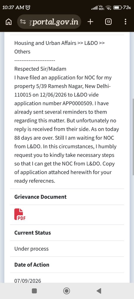 imnarulaashish's tweet photo. @mlkhattar Sir,My uncle filed an app for NOC of property vide app-APP00000509 sent various reminders &amp; visited LDO office delhi but no response received,more than 105 days are over I'm humbly request you to please look into this matter as he facing medical emergency at home. https://t.co/JuuF5VDskX
