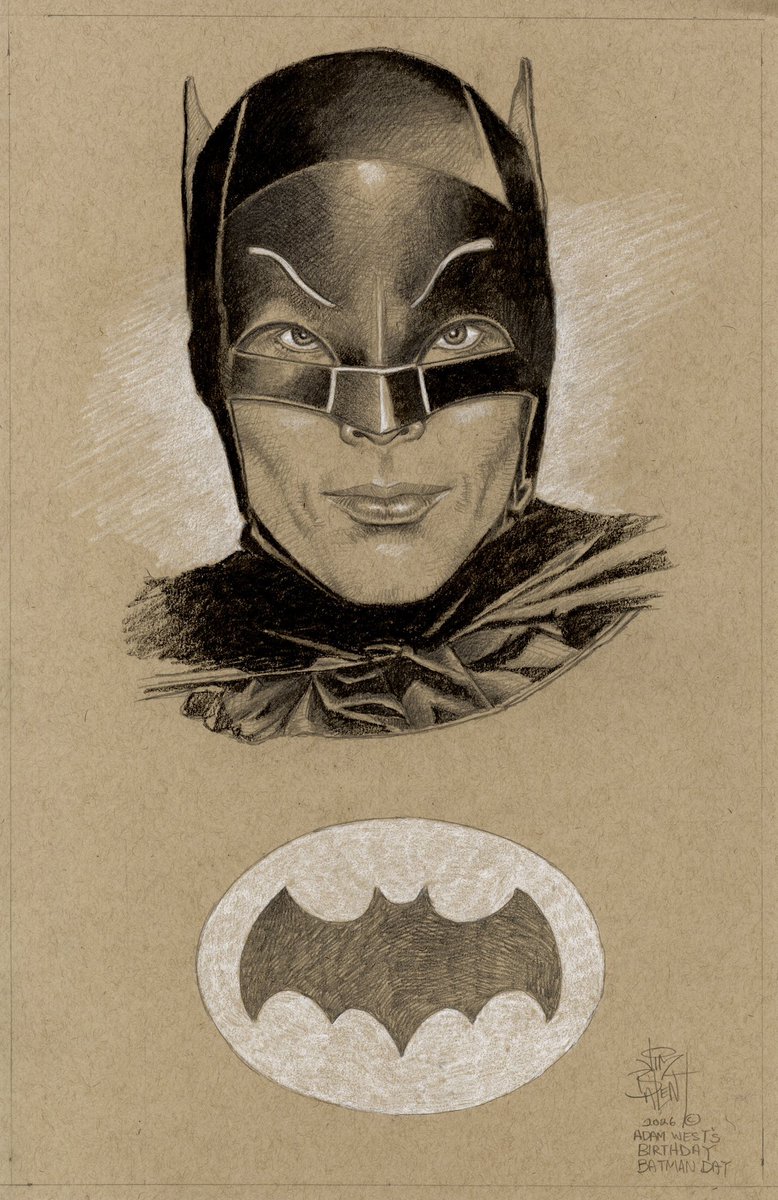 BatmanNotes's tweet photo. Adam West as Batman 
Art by @RealJimBalent https://t.co/g4rqKuLSd5