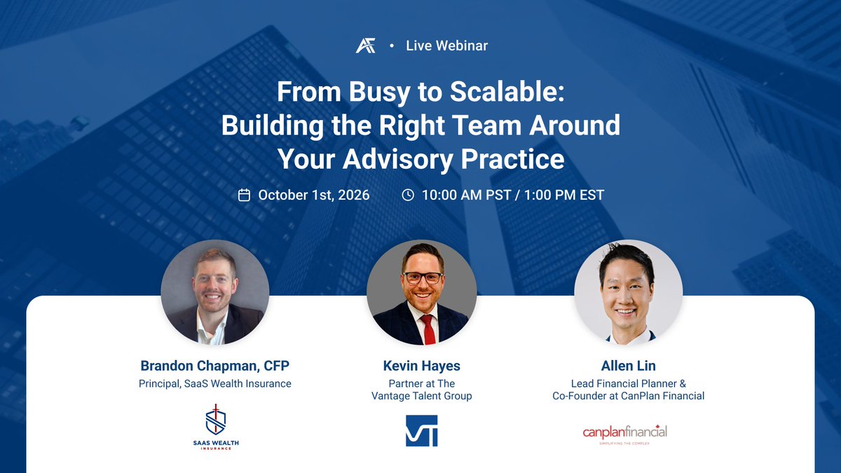 AdvisorFlow's tweet photo. Only 2 days to go! 🚨

Join us on October 1st for a conversation on building the right team and structure to support your advisory practice as it grows.

📅 October 1st | 10 AM PST / 1 PM EST
💻 Live on Zoom

Last chance to save your spot  👉 https://t.co/Hr0EplGq0y https://t.co/OuvJHNOGSw