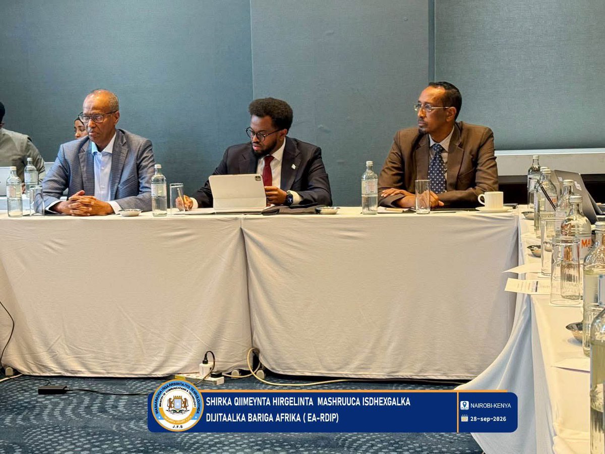 msomali55's tweet photo. Today in Nairobi, I opened an implementation mission to review the progress of EA-RDIP. I thanked the project team for their hard work efforts to move the project forward. The Government of Somalia, through @MoCTSomalia,remains committed to delivering better digital connectivity. https://t.co/ldeicMrs7w