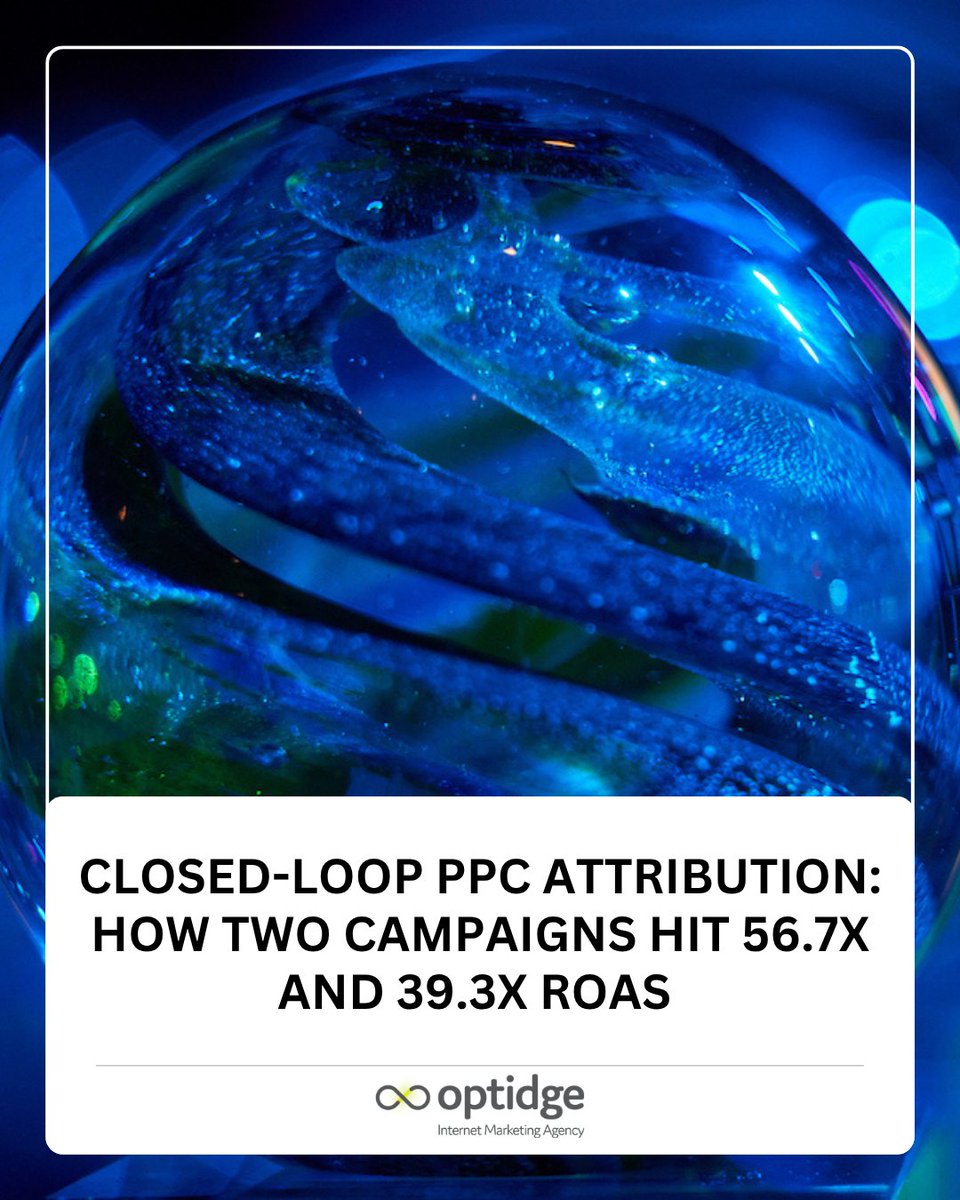 Optidge's tweet photo. What do 56.7x and 39.3x ROAS have in common? Two campaigns in completely different industries came to Optidge with the same challenge: they were generating leads, but had no clear way to connect that ad spend to the customers and revenue it ultimately produced.

New blog coming! https://t.co/eVGRgjyv8Y