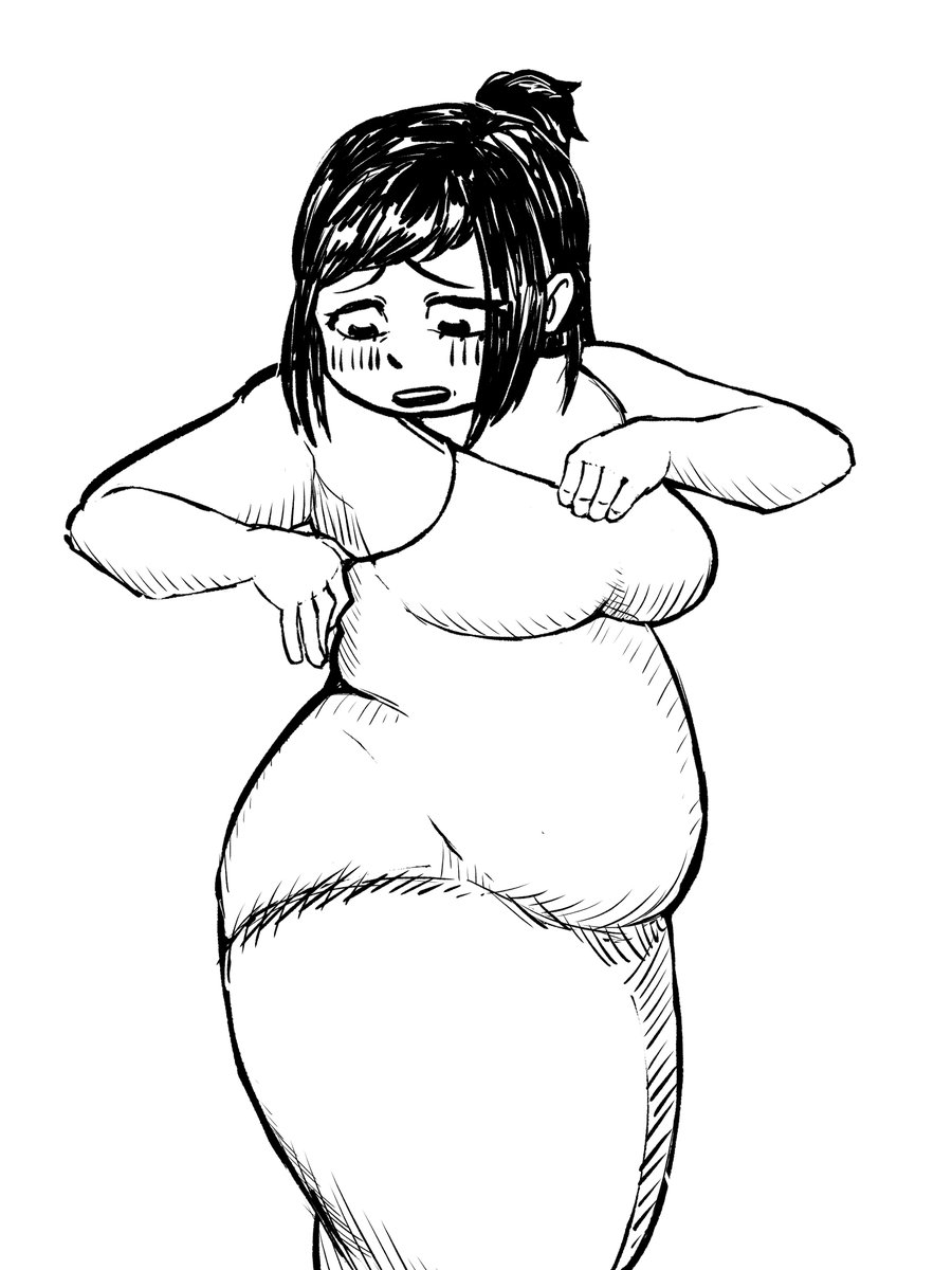 ristomiii's tweet photo. Is this dress not fitting me anymore? WIP of render study (she's just so juicy looking already)#MyHeroAcadémia https://t.co/Ek5EHcpr7N
