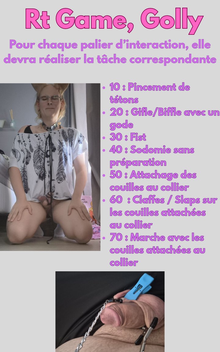 GodessLyly's tweet photo. Petit rt game, jusqu'à ce soir minuit

1/1/1 chaque interaction compte pour débloquer les palliers, ma sub, postera les vidéos sous se tweet pour prouver qu'elle fait bien les tâches

Rt apprécié https://t.co/GuFFGMABJm