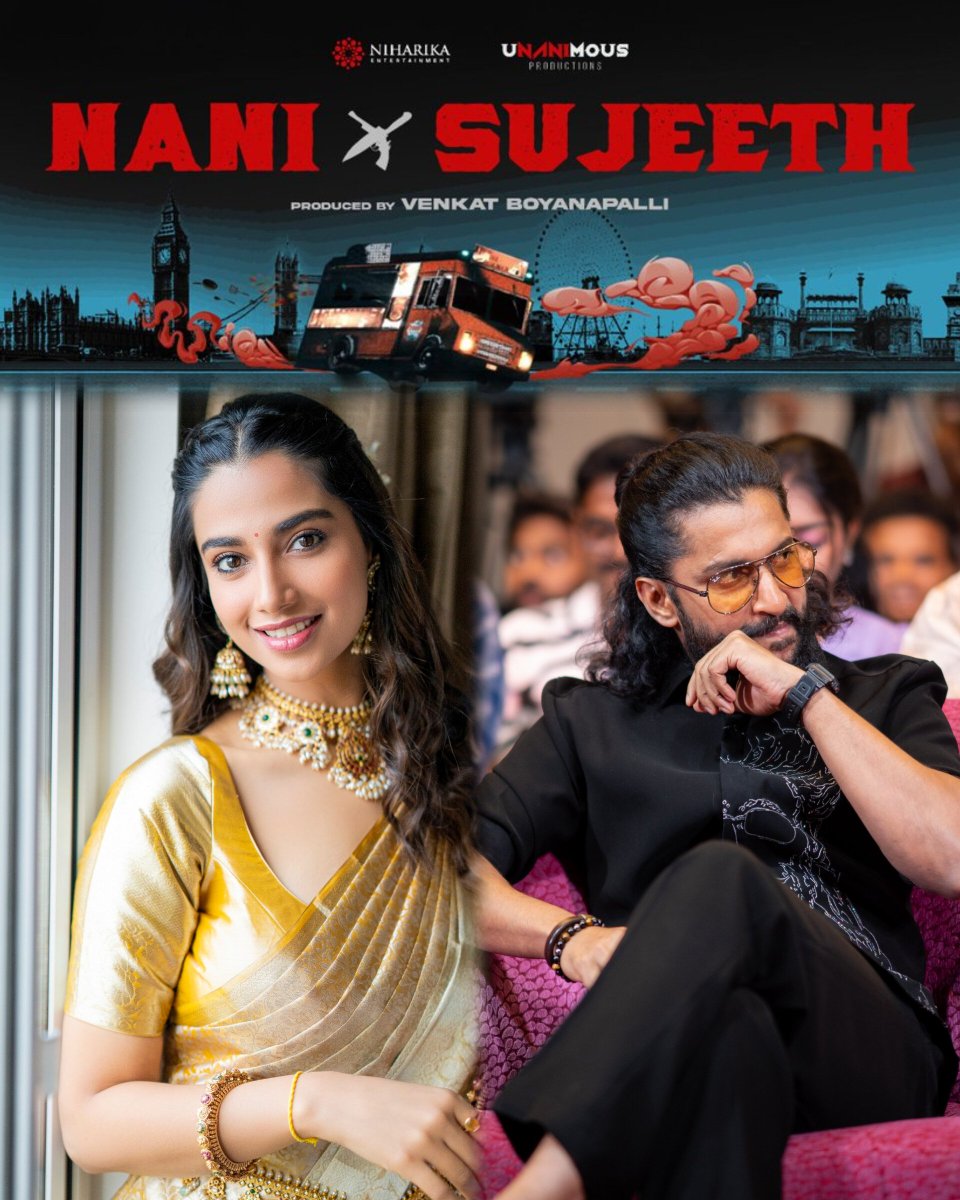 AnantapurCinema's tweet photo. Exclusive — #BloodyRomeo 🔥

-  #MeenakshiChaudhary in talks to star opposite Nani in his upcoming film #BloodyRomeo  ❤️‍🔥

- An action gangster drama with dark humour, directed by Sujeeth. 🎬🔥

- Prithviraj Sukumaran is set to play an important role.

- Produced by Niharika Entertainments & Unanimous Productions

- Shoot to kick off from October 

#Nani #MeenakshiChaudhary #Sujeeth #PrithvirajSukumaran