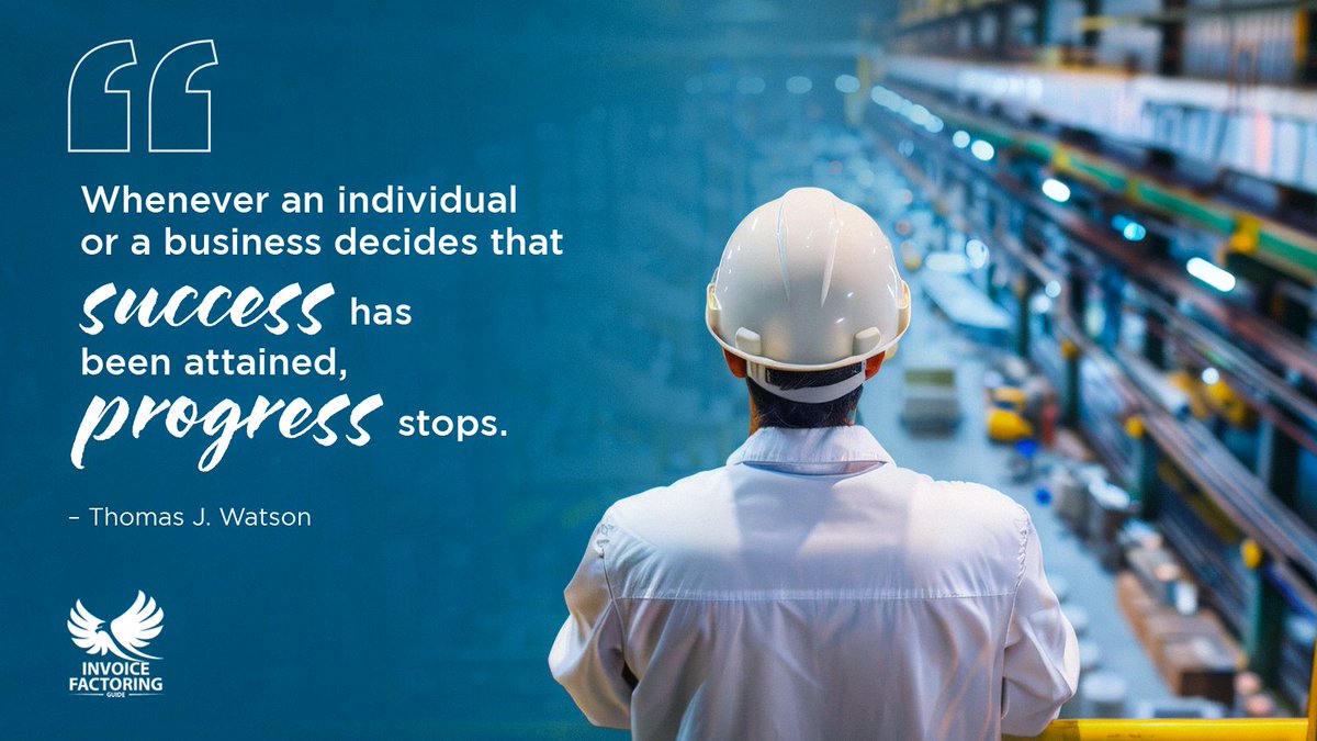 FactoringGuide's tweet photo. If you're someone who believes in consistent progress, you've no doubt found that bank funding or even lines of credit don't scale with you. ⚠️ Factoring does, so you can keep pushing forward even as milestones are reached. ⏩

#MondayMotivation #QuoteOfTheDay #ThomasJWatson #IBM https://t.co/UCefbJAs0Z