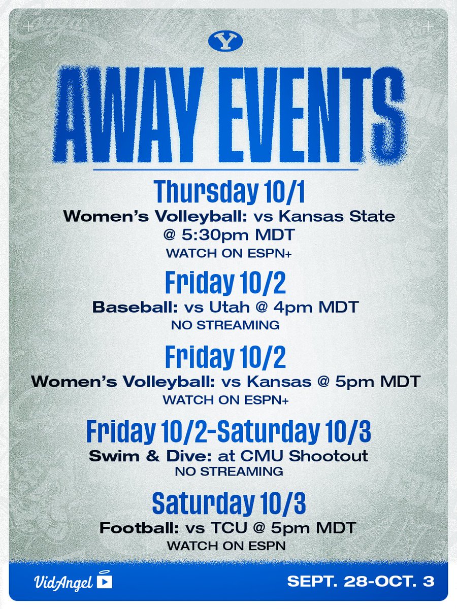 BYUCougars's tweet photo. THIS WEEK FOR THE COUGS ➡️ https://t.co/hGYLJL2gM0