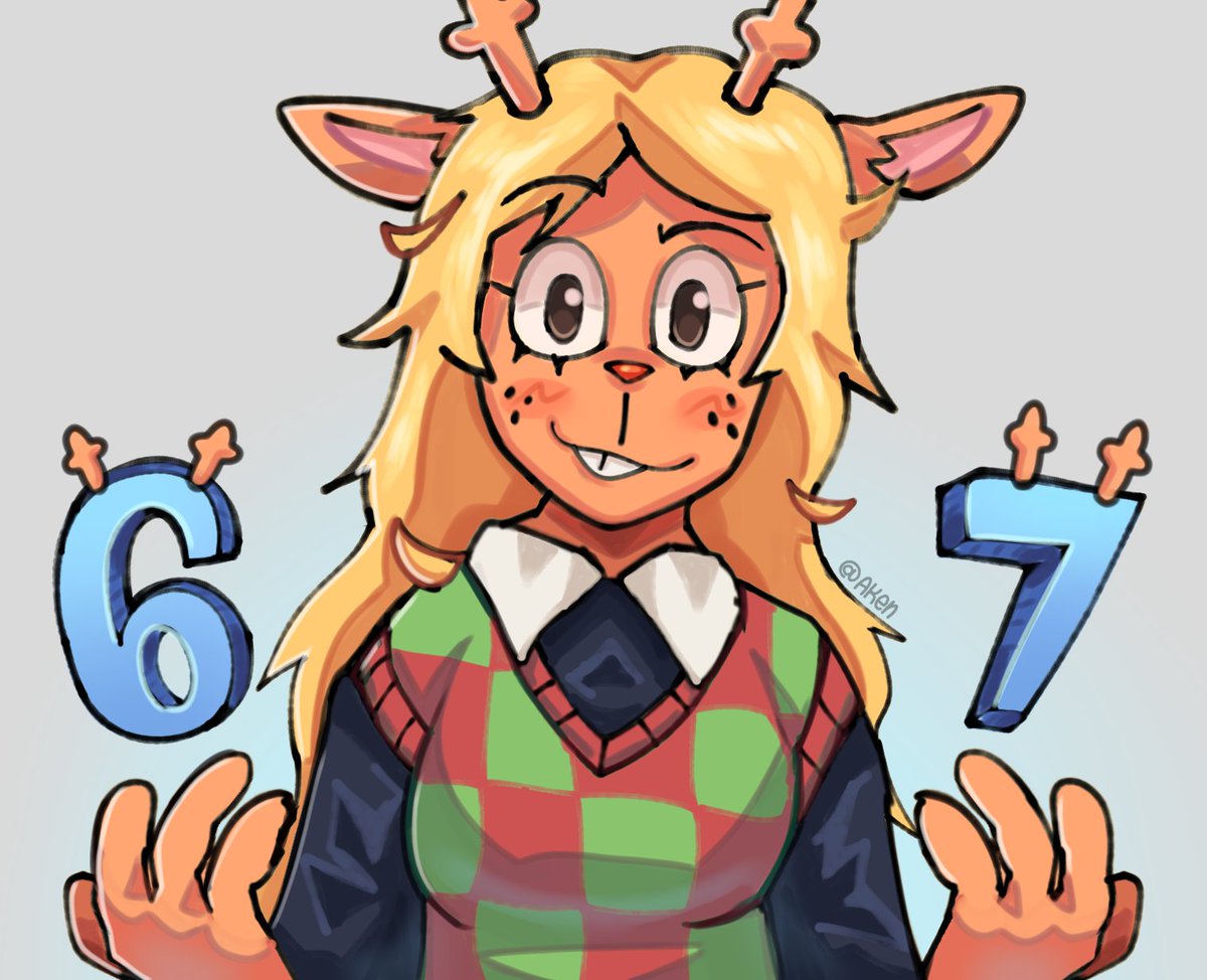 ak3en_'s tweet photo. Noelle sixseven #digital_art #deltarune #meme #noelle https://t.co/ODmbWZtjIz