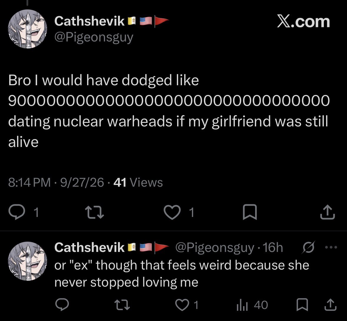 themes_and_such's tweet photo. @Fan7Xeno he dated one girl and she chose death over being with him #BASED https://t.co/pWfrpj5KGb