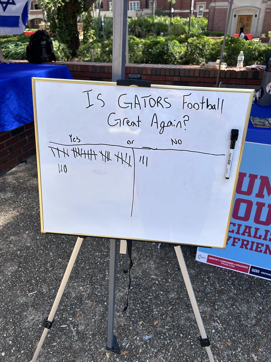 TPUSAUFL's tweet photo. GREAT DAY TABLING AT TURLINGTON PLAZA!!! The Gators are great again and we are so excited!!!

The student body agrees 🤪🤪 #gogators #makethegatorsgreatagain https://t.co/PkHj4lL0qD