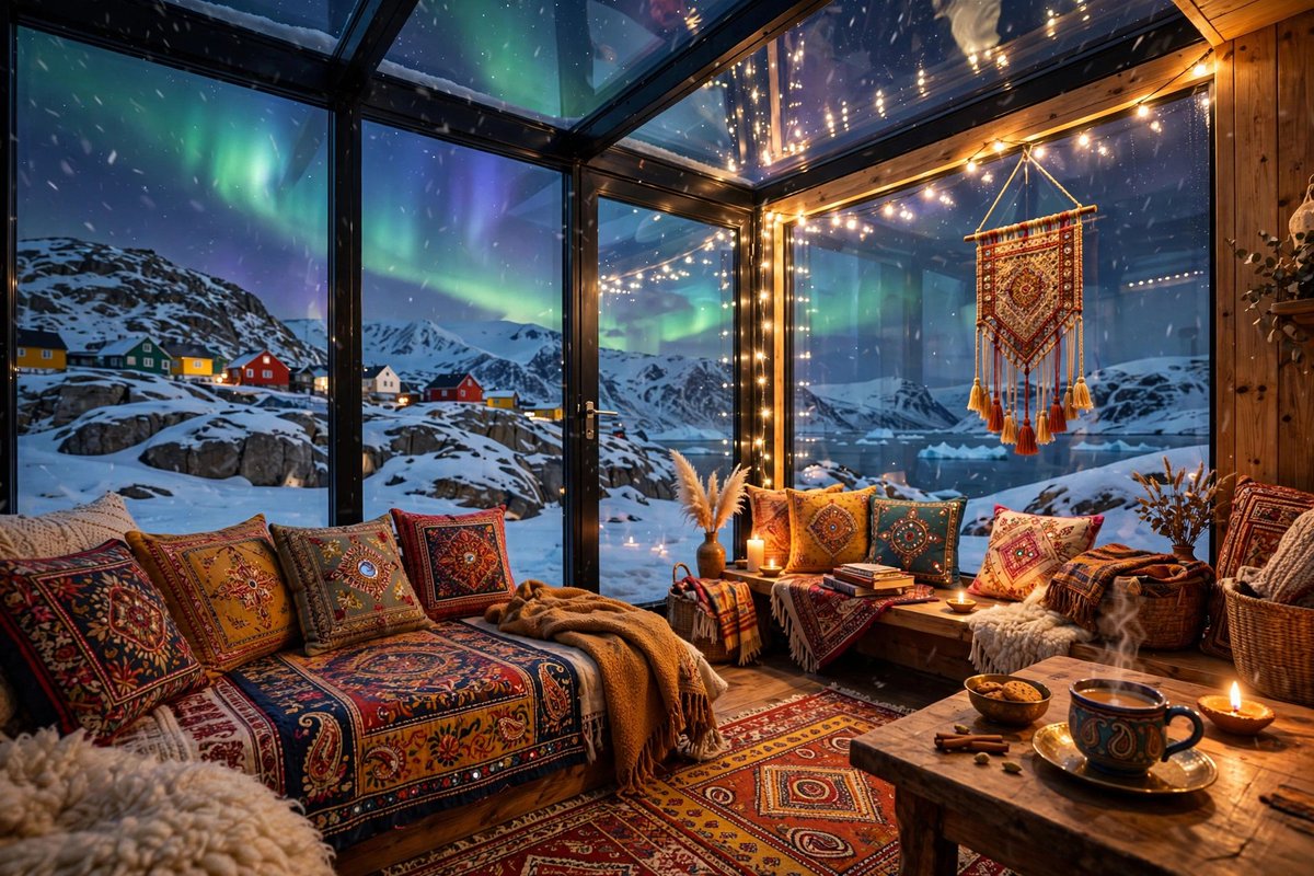 DreamyNooks's tweet photo. POV: You're sipping chai in Greenland, watching the Northern Lights 💫❄️

Imagine Dreamynooks in the land of snow. Cozy quilts, desi cushions, garam chai and aurora outside your window.

Where should Dreamynooks go next?

#dreamynooks #greenland #northernLights #auroraBorealis https://t.co/bkvJDMXNrO