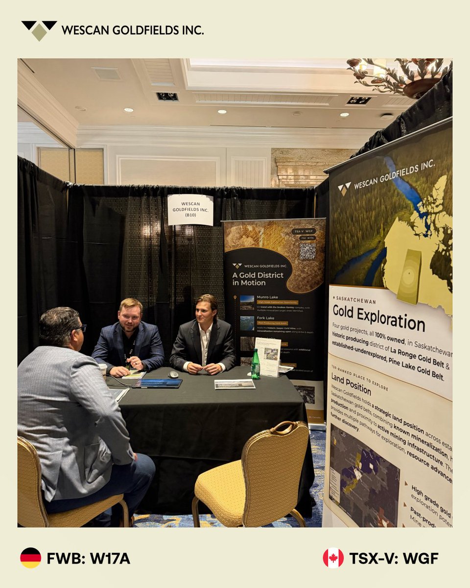 WescanGold's tweet photo. Wescan recently attended the 14th Annual Muskoka Capital Event, and it was a great opportunity to connect with both new investors and existing shareholders.

Thank you to @CEM for another great event!

🇨🇦 $WGF.V #CEM #conference #investors #mining #exploration https://t.co/ZG1y7aP37O