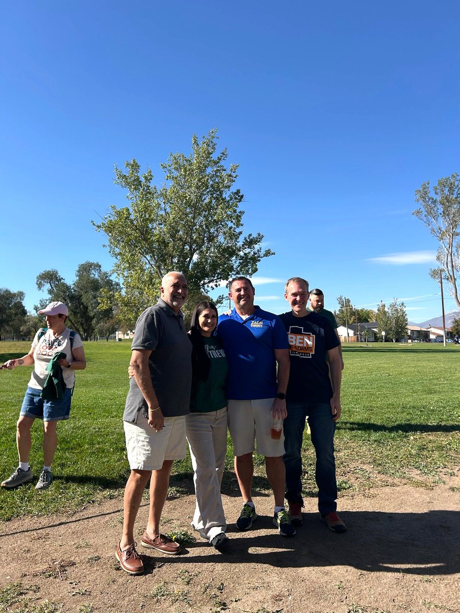 BenMcAdams's tweet photo. Saturday mornings are busy. There's soccer, yard work, and maybe the chance to finally sleep in. This crew spends theirs knocking doors and making calls across Salt Lake County, so their neighbors know when, where, and how to vote.

Washington feels chaotic right now. You keep showing up anyway, because you believe this still works when people take part. I'm with you, and I'm grateful for every one of you.

Five weekends left until Election Day. Come knock doors with us: https://t.co/W9Ywz6INQ0