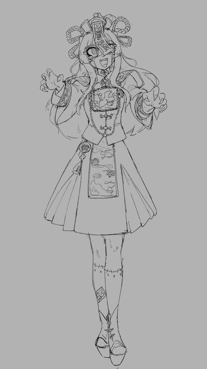 Sconter0214's tweet photo. zombie shoomimi &amp; taoist priest roomimi wip https://t.co/XeJGABCq5S