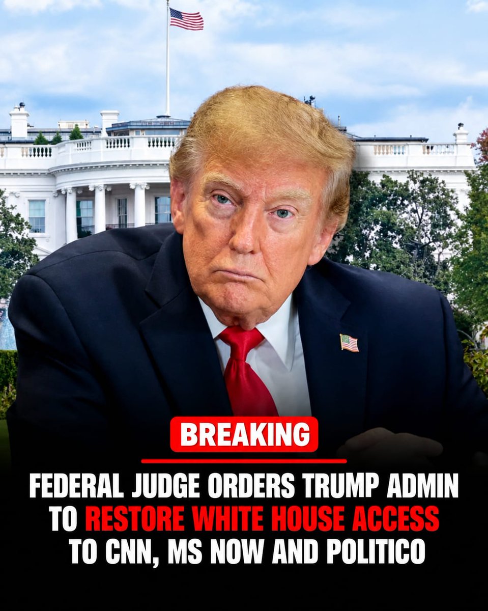 YankCoreHQ's tweet photo. 🚨 BREAKING: Federal Judge Timothy Kelly orders the Trump administration to restore White House press access for CNN, MS NOW and Politico for 14 days.

The legal battle continues. 🇺🇸⚖️
What do you think? https://t.co/uajSmGLIZK