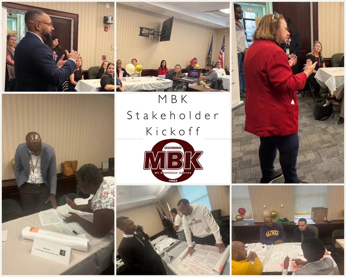 OssiningSchools's tweet photo. Thank you to Mayor Levin, Deputy Mayor Lopez & Town Supervisor Liz Feldman for hosting our 26–27 MBK Stakeholder Kickoff!
We are also grateful to all of our dedicated community partners who came together to collaborate & develop action plans for each of our milestones.
#opride https://t.co/ukiJU9u0Hc