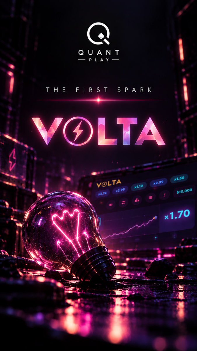 quant_play's tweet photo. We’re Quant Play. We make crash games 🎲

For the past few months, we’ve been building our first title: VOLTA.
Today, the first spark ⚡️

#QuantPlay #VOLTA https://t.co/P4T97ePWYs