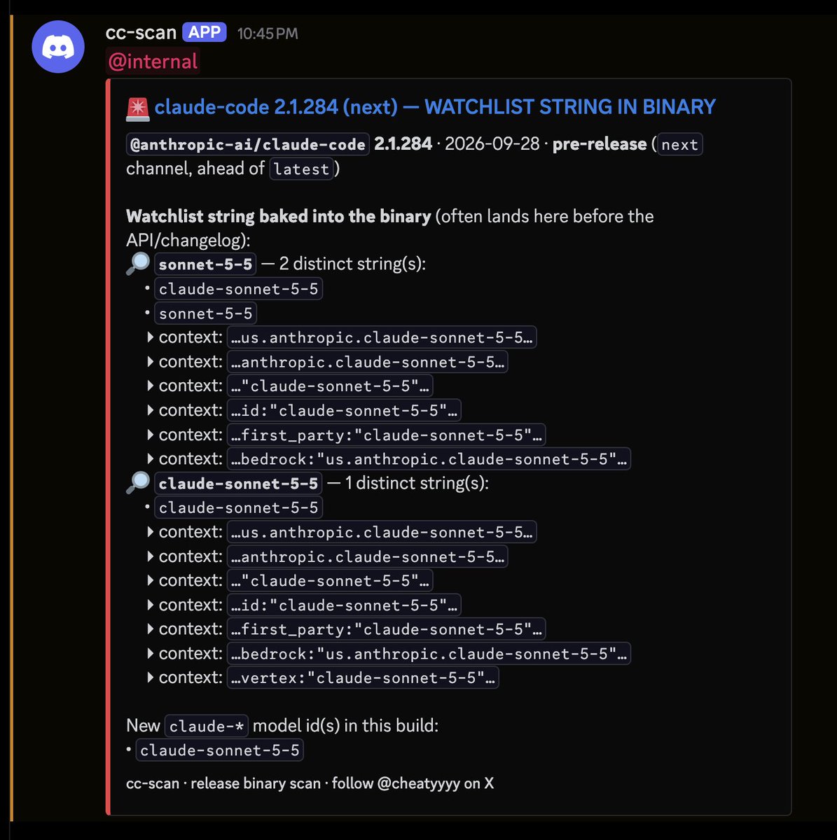 cheatyyyy's tweet photo. Claude Sonnet 5.5 has been spotted in the Claude Code binary. Release is imminent. https://t.co/gxZ8DTiGnM