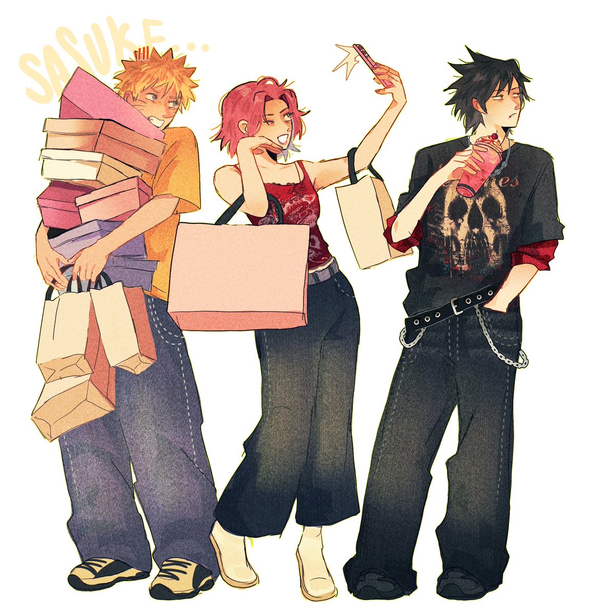 ahresprite's tweet photo. he lost on rock paper scissors 
#naruto #team7 https://t.co/AivJOPZmkQ