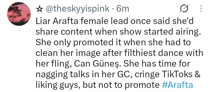 Ilsuaura's tweet photo. A person who can use this kinda language for my girl,still have the audacity to cry over shipping.
The absolute hypocrite, flip thousand times and was moral preaching two days ago over woman dignity, joke?
#Arafta https://t.co/QH5x8u7vMy