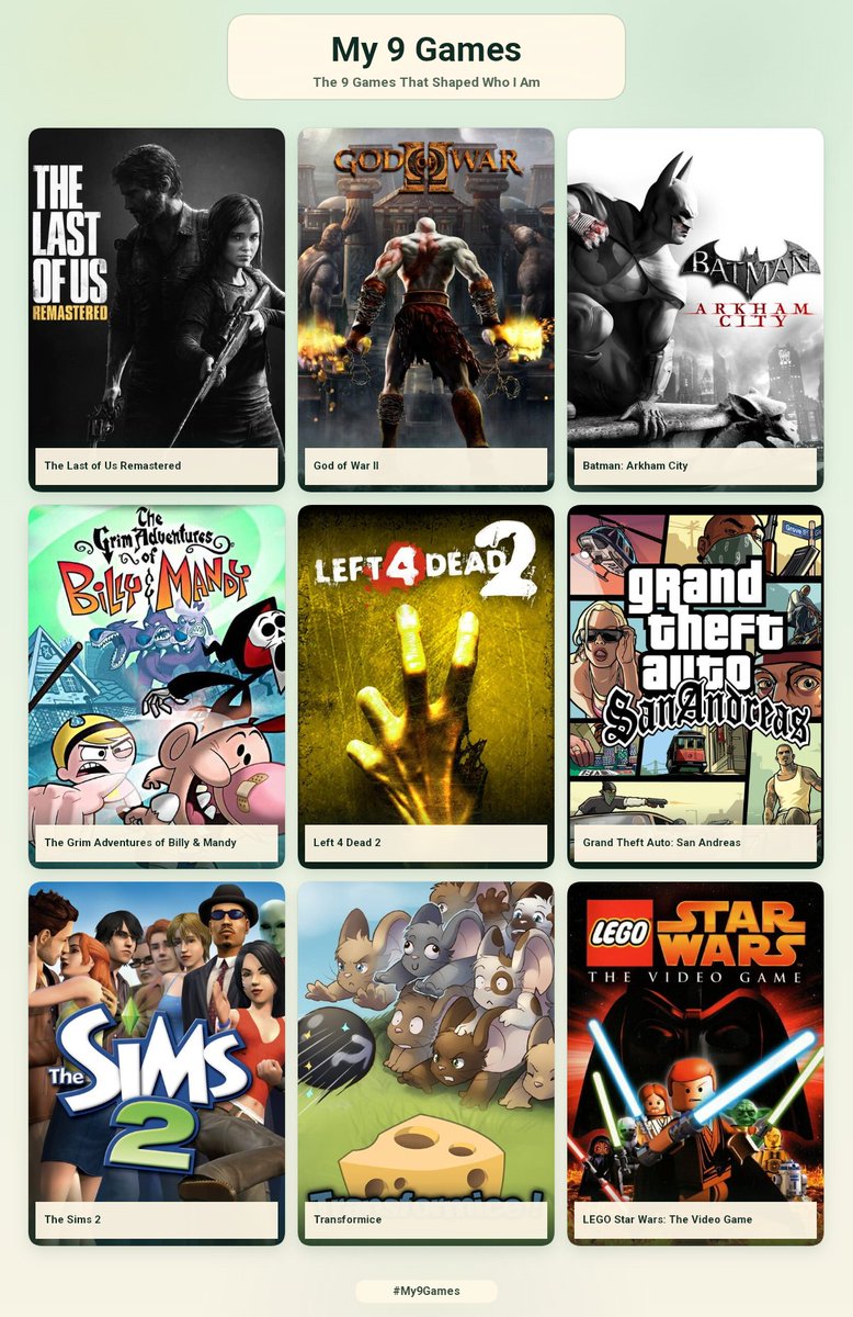 gusysugar's tweet photo. eu e 9 jogos que me fizeram ser eu ✨️ https://t.co/vQ0eLjyNwY