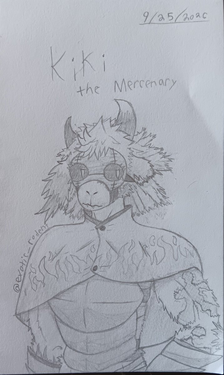 Mr_ExoticTheRat's tweet photo. Remade a version of my OC Kiki that's a mercenary (first is new version, second is old) https://t.co/1A3vyjyNW5